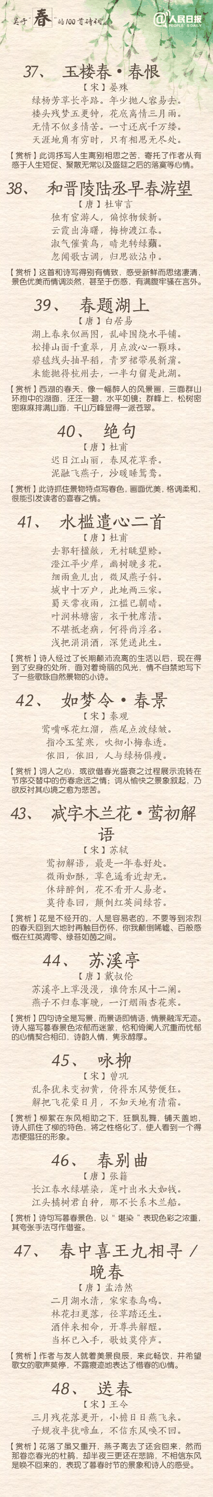 100首關(guān)于春的詩(shī)詞 與君共賞