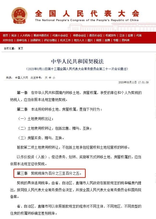 還有7個(gè)月！事關(guān)每個(gè)買房人！新契稅法2021年9月1日起施行！契稅稅率為3%至5%，要買房的得抓緊了！